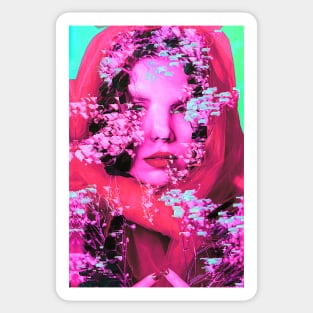 Vaporwave Glitch Girl 555 Sticker